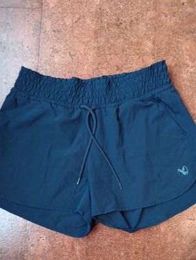 Carve Designs Navy Smocked Waist Athletic Shorts with Drawstring Small